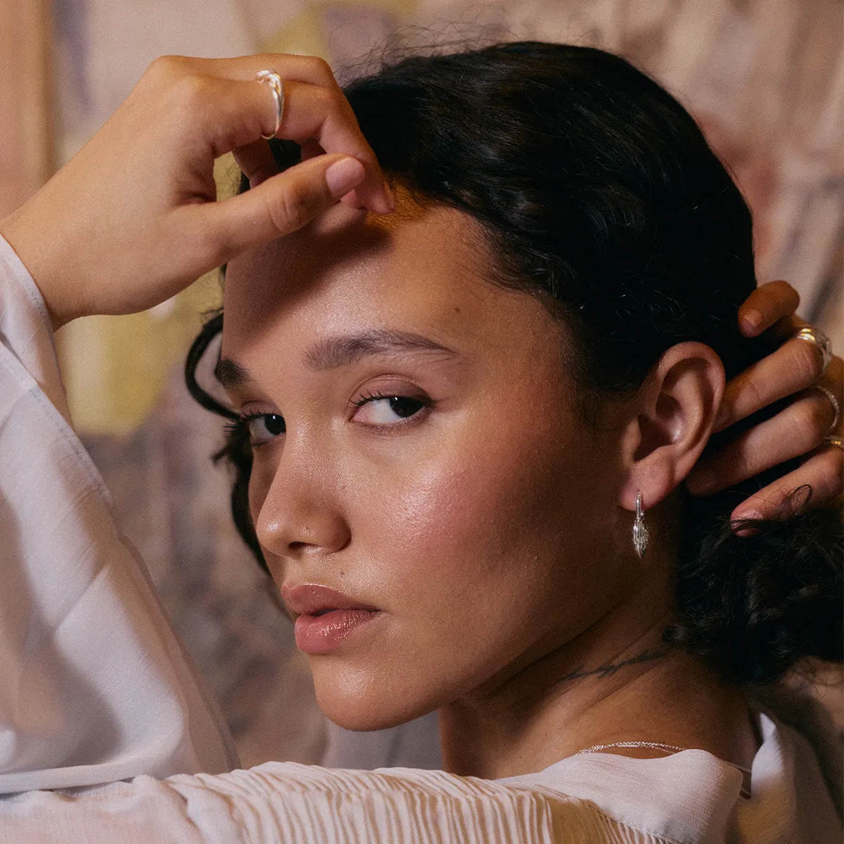 Scribble Heart Lock Drop Earrings Silver Plate sold by Daisy Jewellery product image thumbnail 5