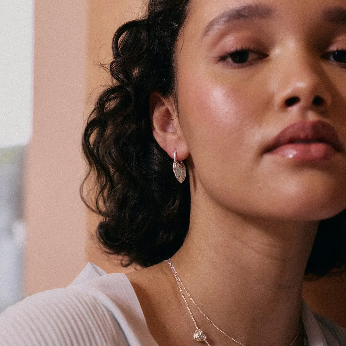 Scribble Heart Lock Drop Earrings Silver Plate sold by Daisy Jewellery product image thumbnail 3