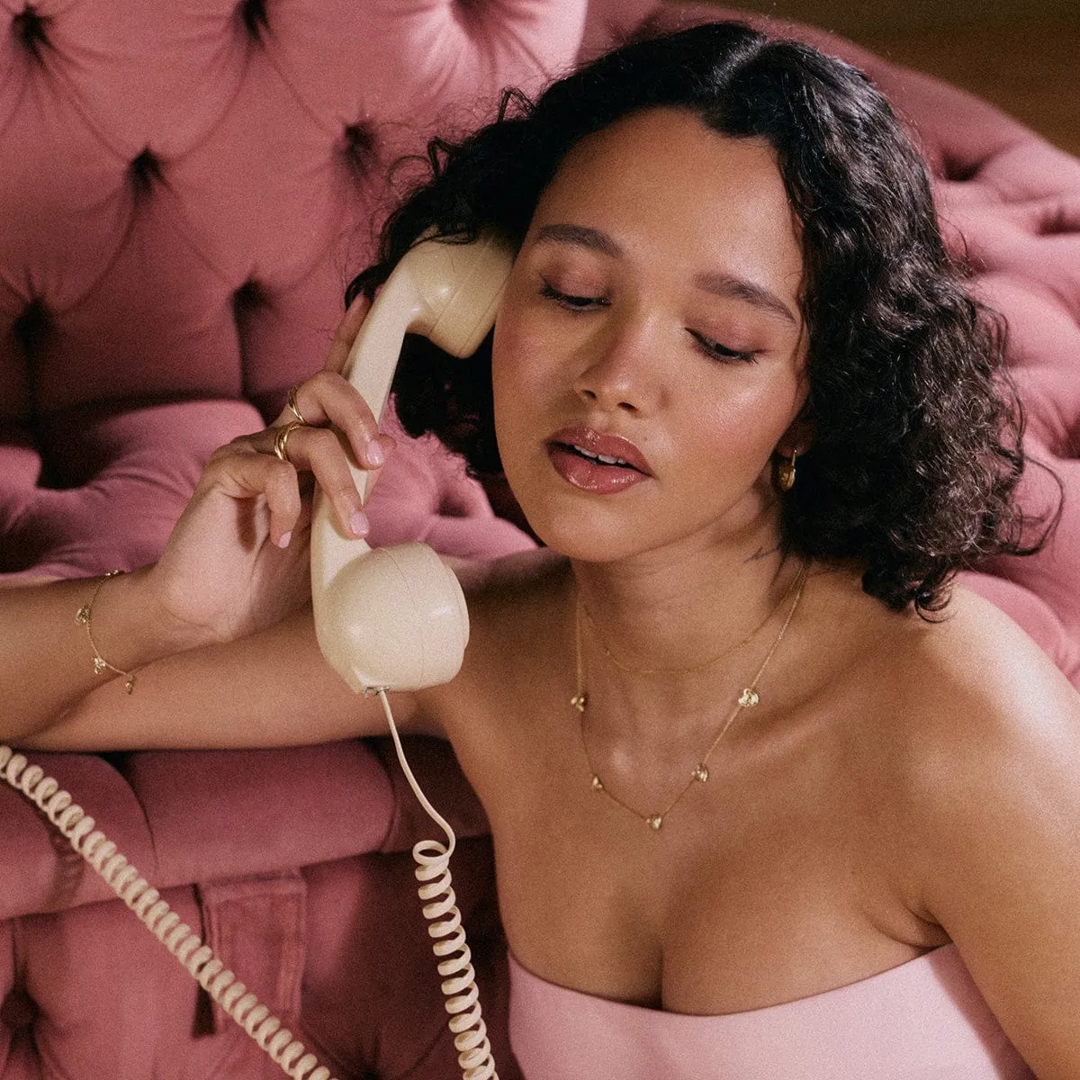 Scribble Hearts Charm Layering Set 18ct Gold Plate sold by Daisy Jewellery product image thumbnail 2