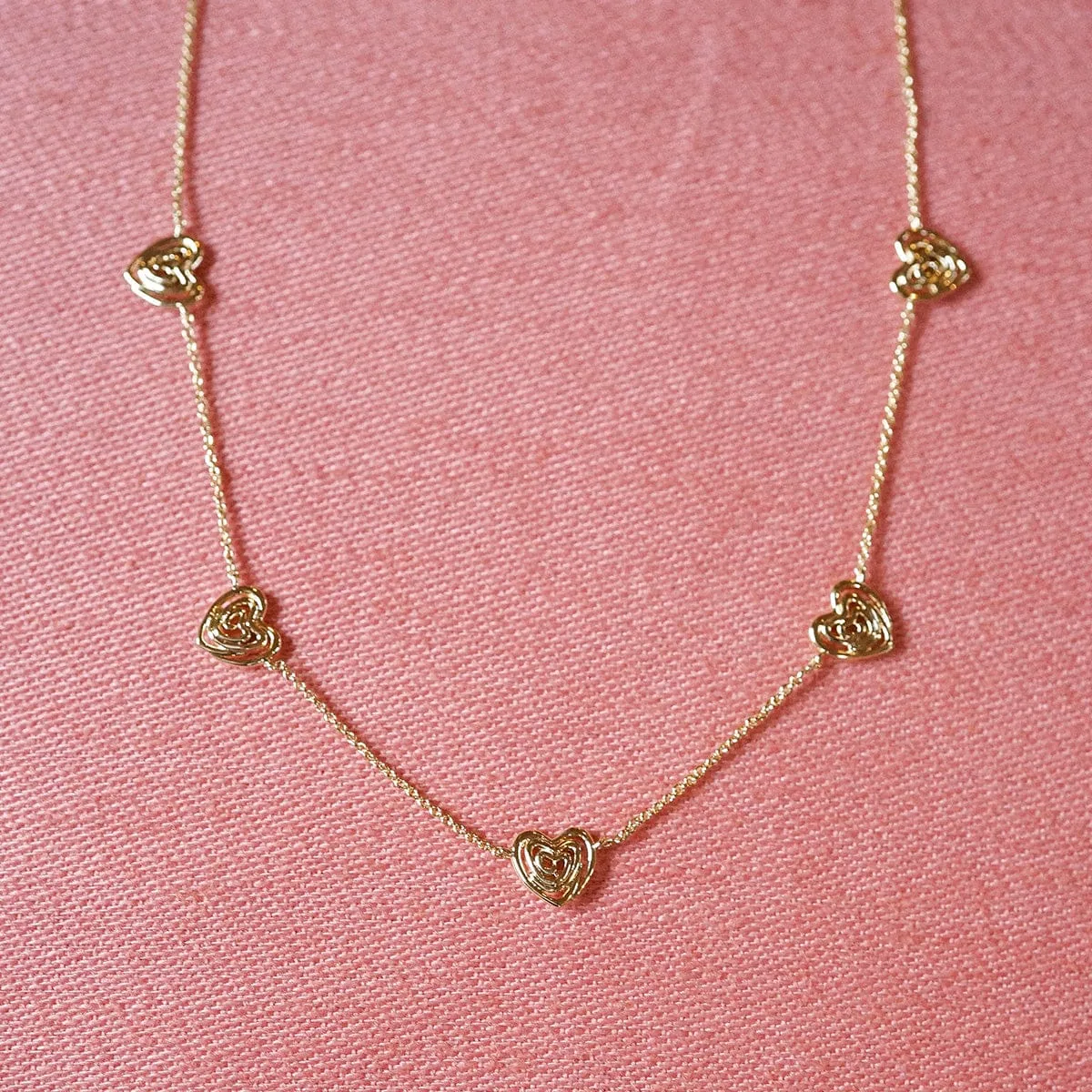 Scribble Hearts Charm Layering Set 18ct Gold Plate sold by Daisy Jewellery product image thumbnail 3