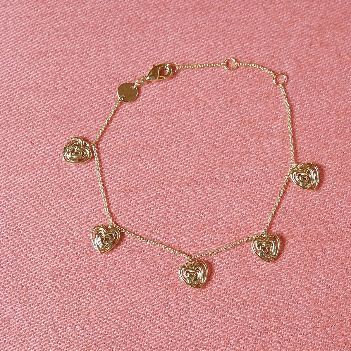 Scribble Hearts Charm Layering Set 18ct Gold Plate sold by Daisy Jewellery product image thumbnail 5