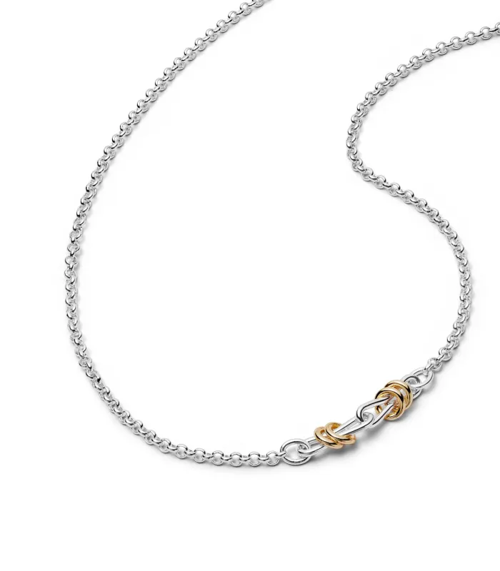 Polly Knot Lightweight Chain Necklace Silver Plate made by Daisy Jewellery