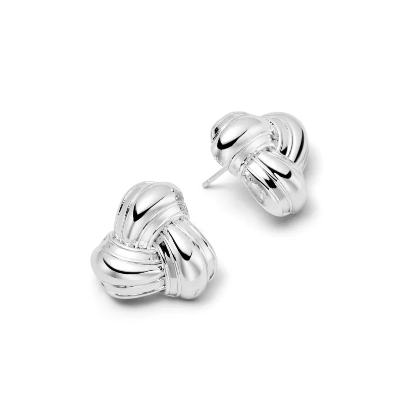 Polly Knot Stud Earrings Silver Plate sold by Daisy Jewellery