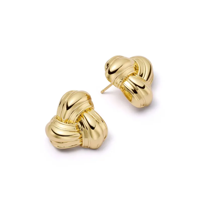 Polly Knot Stud Earrings 18ct Gold Plate sold by Daisy Jewellery
