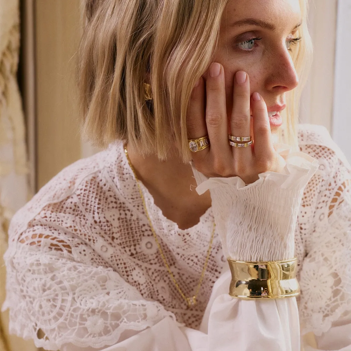 Polly Cuff Bangle 18ct Gold Plate sold by Daisy Jewellery product image thumbnail 4