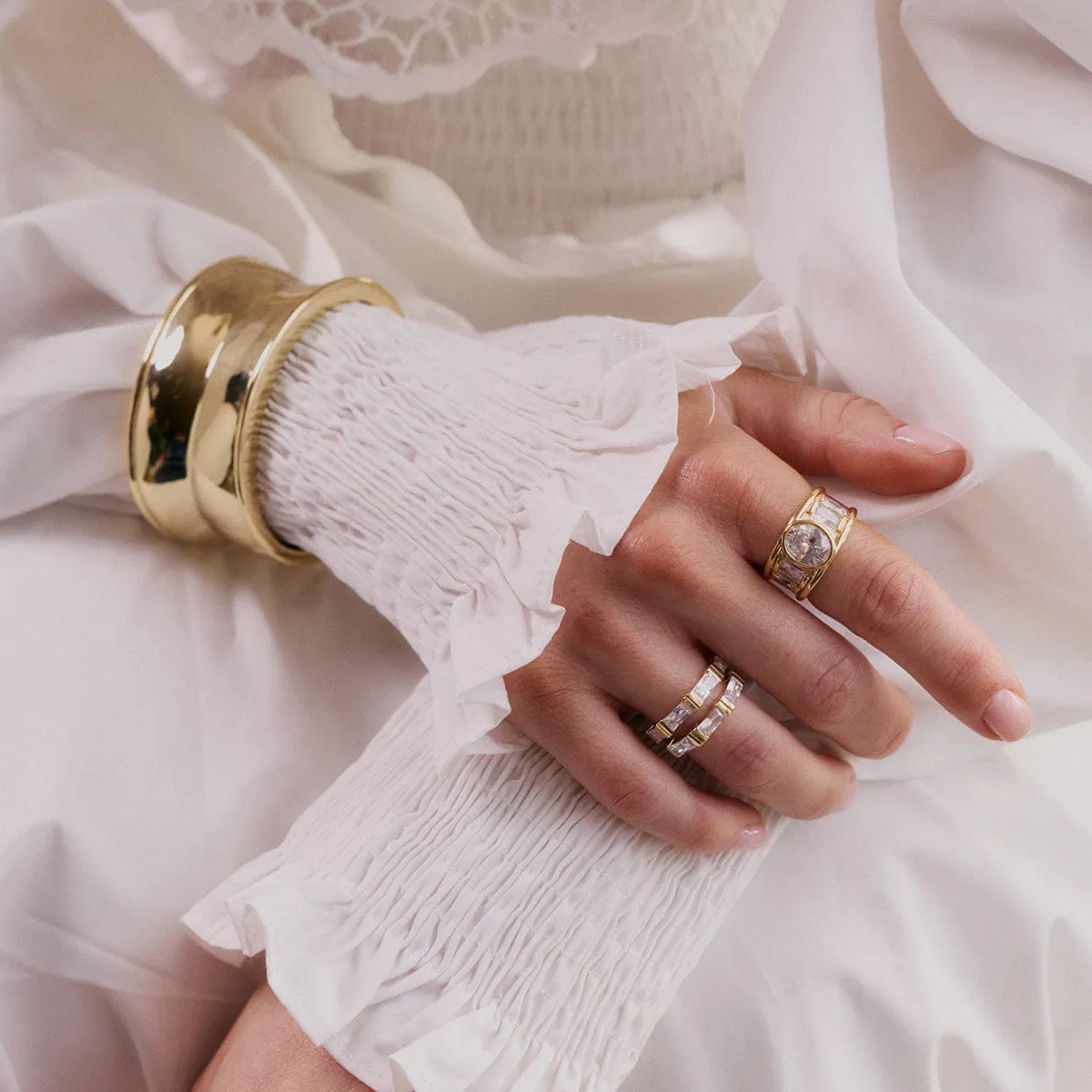 Polly Cuff Bangle 18ct Gold Plate sold by Daisy Jewellery product image thumbnail 3