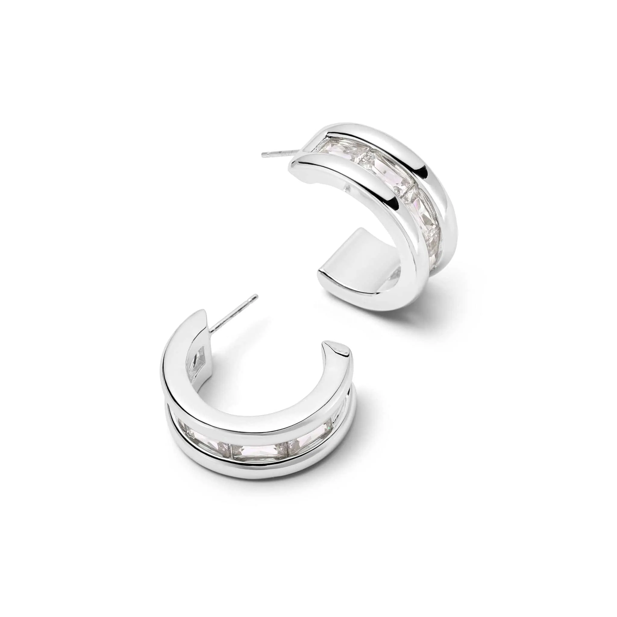 Polly Crystal Maxi Hoop Earrings Sterling Silver sold by Daisy Jewellery