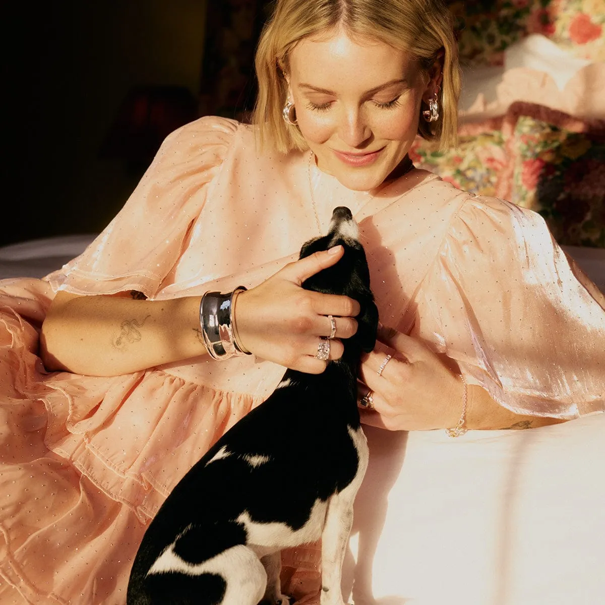 Polly Crystal Maxi Hoop Earrings Sterling Silver sold by Daisy Jewellery product image thumbnail 4