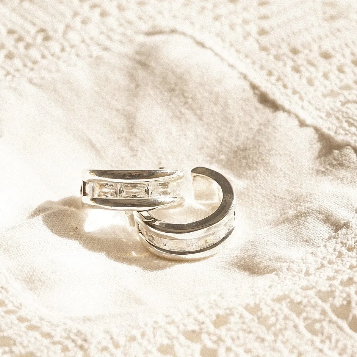 Polly Crystal Maxi Hoop Earrings Sterling Silver sold by Daisy Jewellery product image thumbnail 3