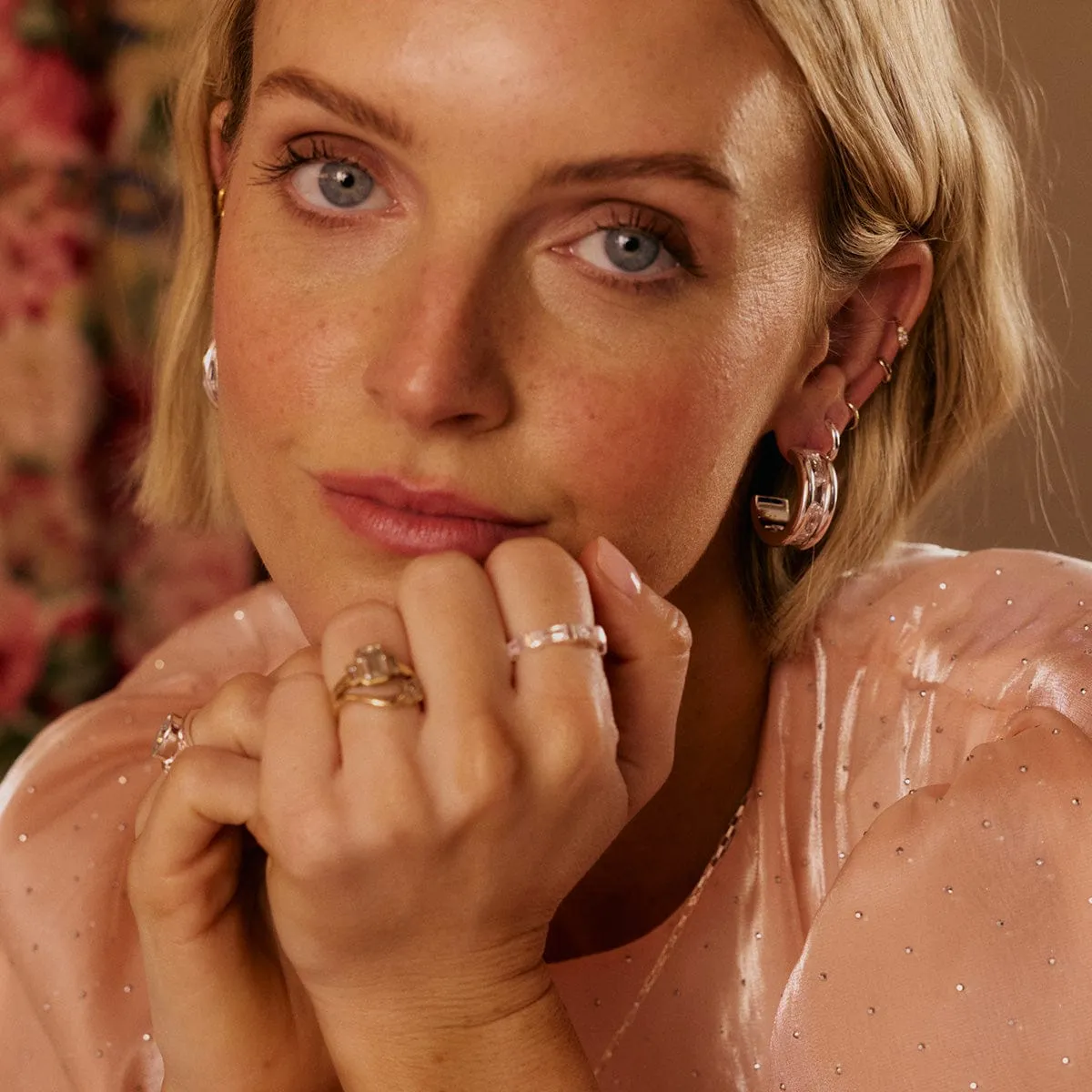 Polly Crystal Maxi Hoop Earrings Sterling Silver sold by Daisy Jewellery product image thumbnail 2