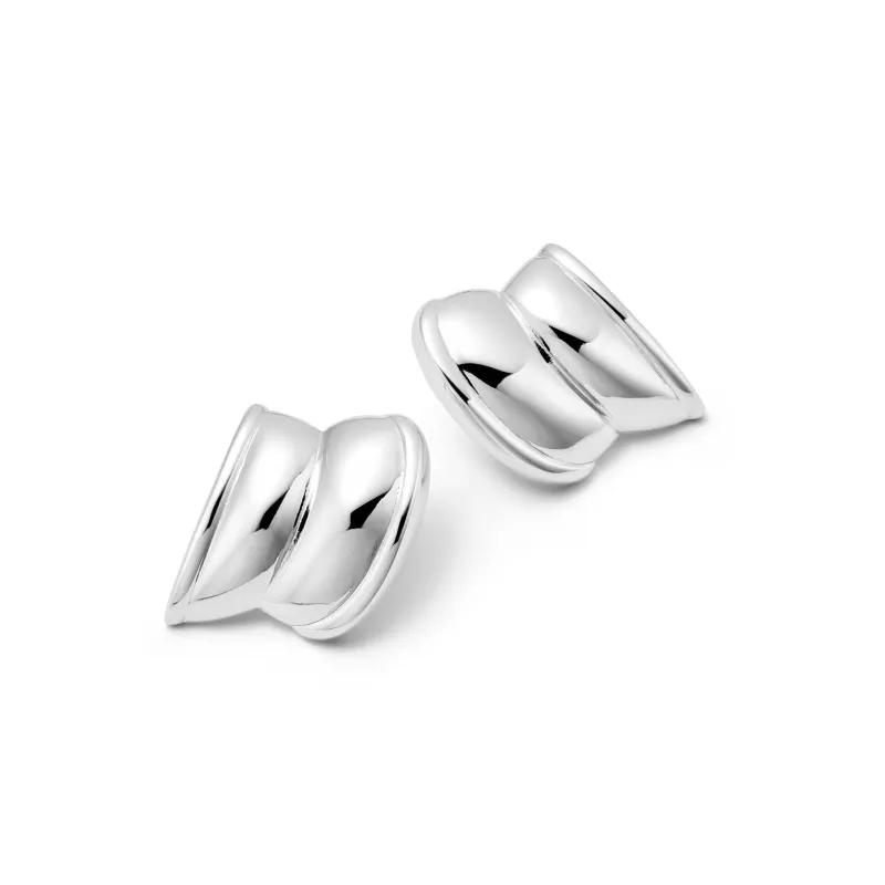 Polly Cuff Stud Earrings Silver Plate sold by Daisy Jewellery