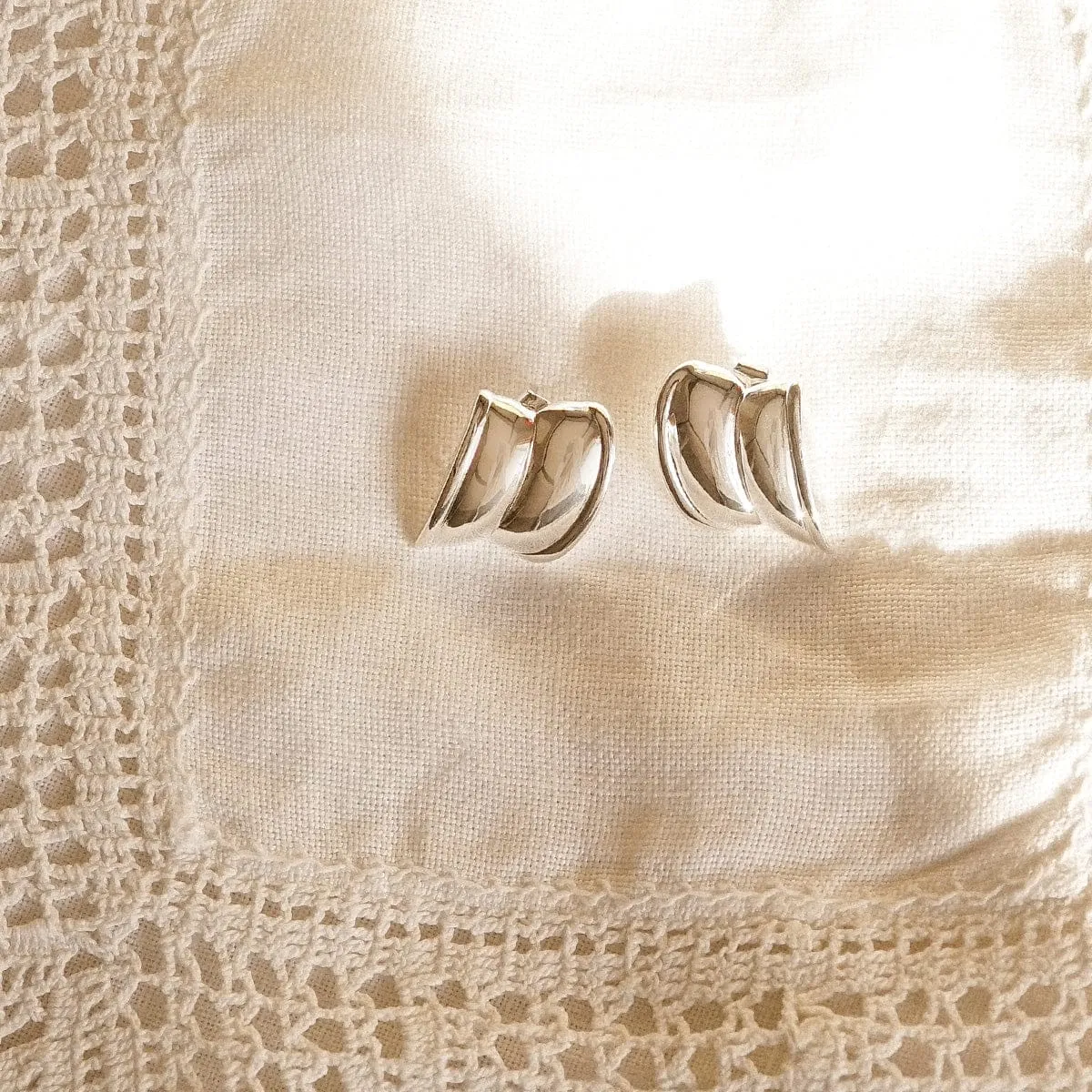Polly Cuff Stud Earrings Silver Plate sold by Daisy Jewellery product image thumbnail 3