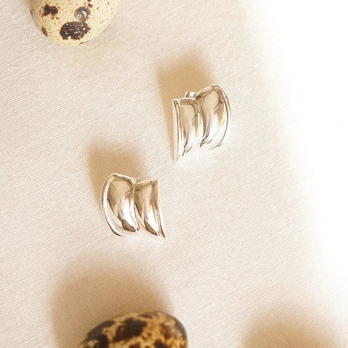 Polly Cuff Stud Earrings Silver Plate sold by Daisy Jewellery product image thumbnail 5