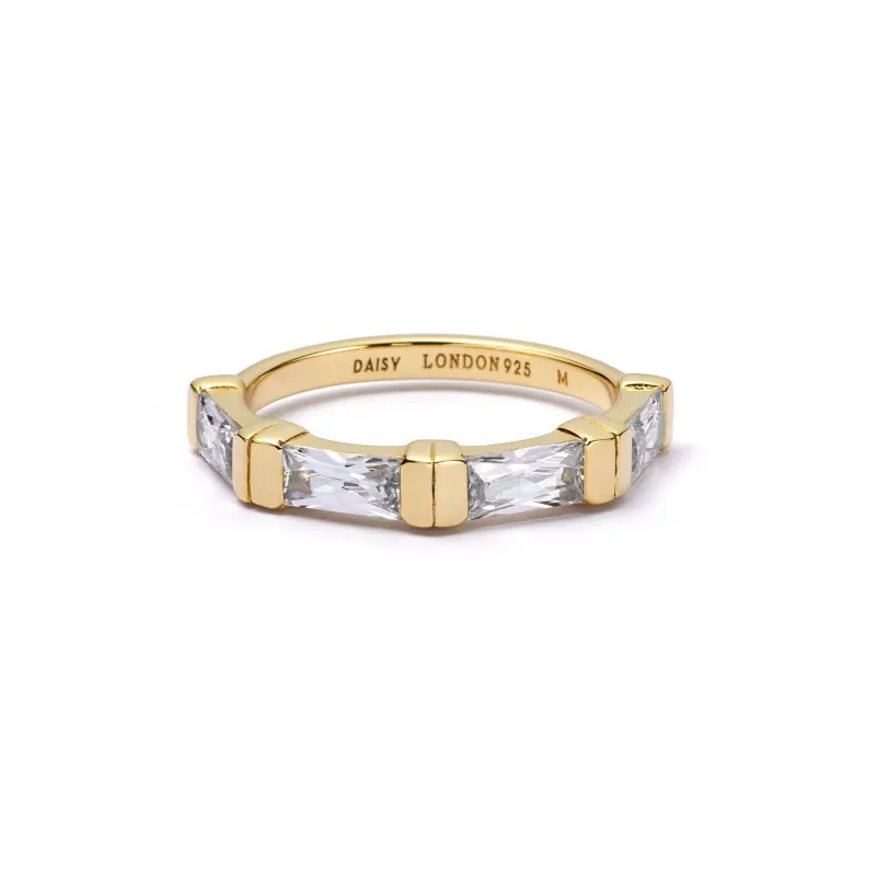 Polly Crystal Stacking Ring 18ct Gold Plate sold by Daisy Jewellery