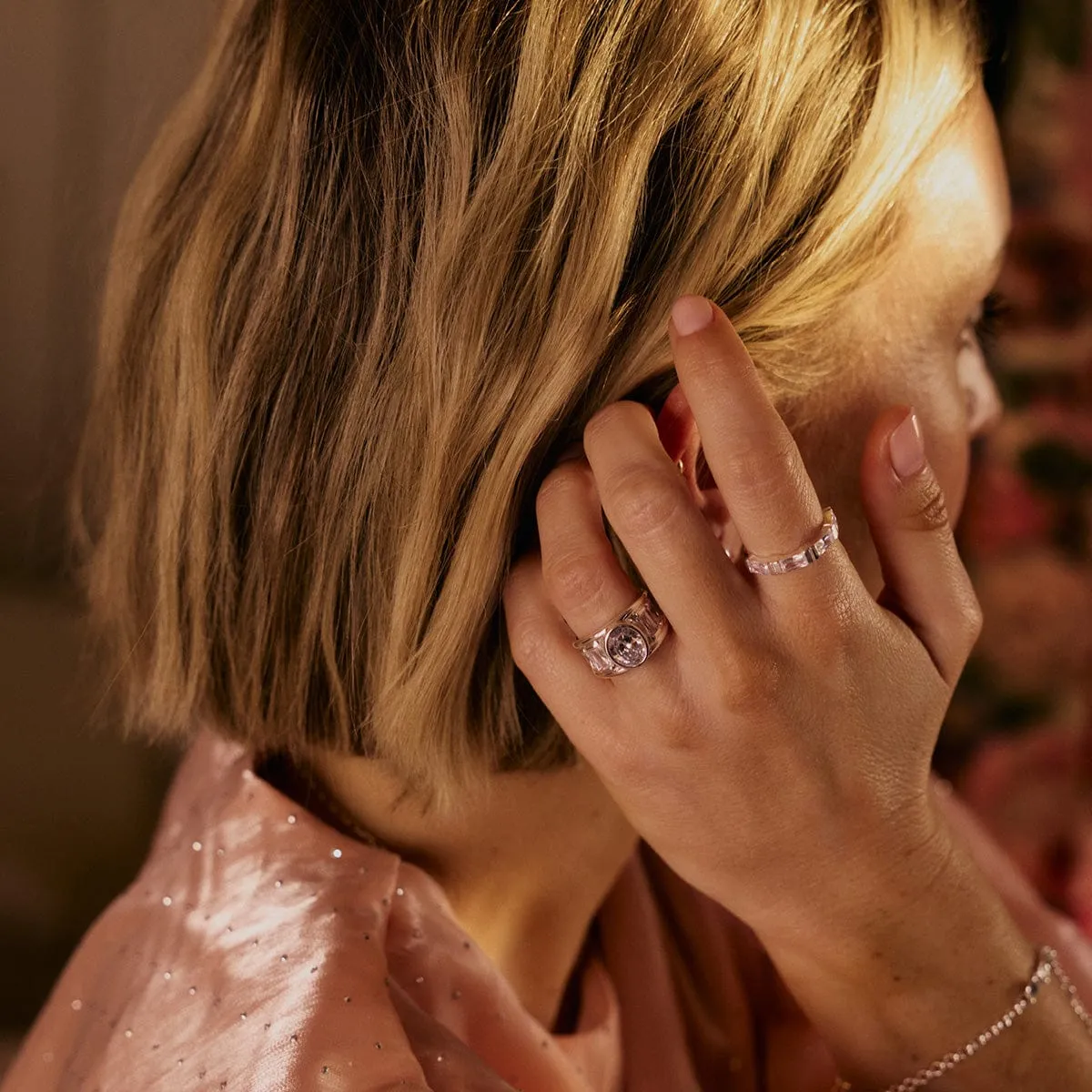 Polly Crystal Stacking Ring Sterling Silver sold by Daisy Jewellery product image thumbnail 4