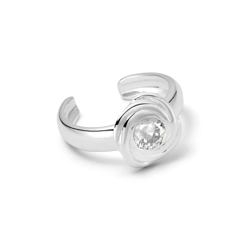 Polly Crystal Knot Toe Ring Silver Plate sold by Daisy Jewellery