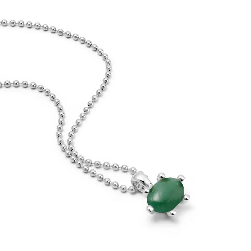Green Aventurine Pendant Necklace Sterling Silver made by Daisy Jewellery