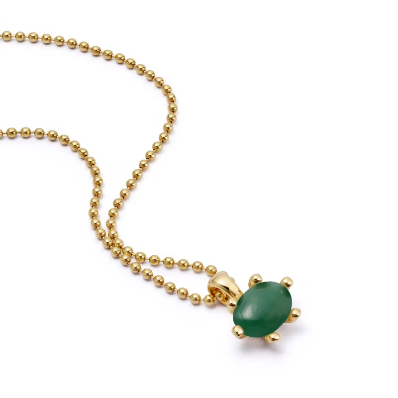 Green Aventurine Pendant Necklace 18ct Gold Plate made by Daisy Jewellery