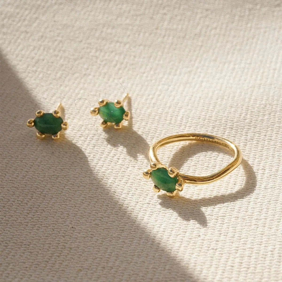 Green Aventurine Claw Ring 18ct Gold Plate sold by Daisy Jewellery product image thumbnail 3