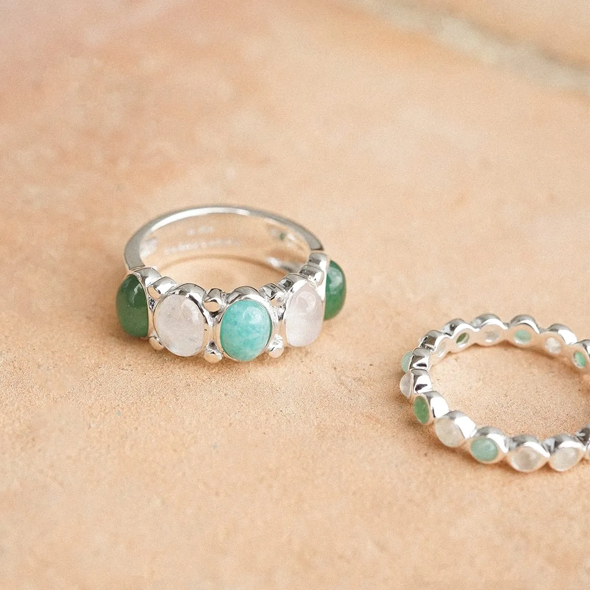 Bold Mixed Gemstone Ring Sterling Silver sold by Daisy Jewellery product image thumbnail 3