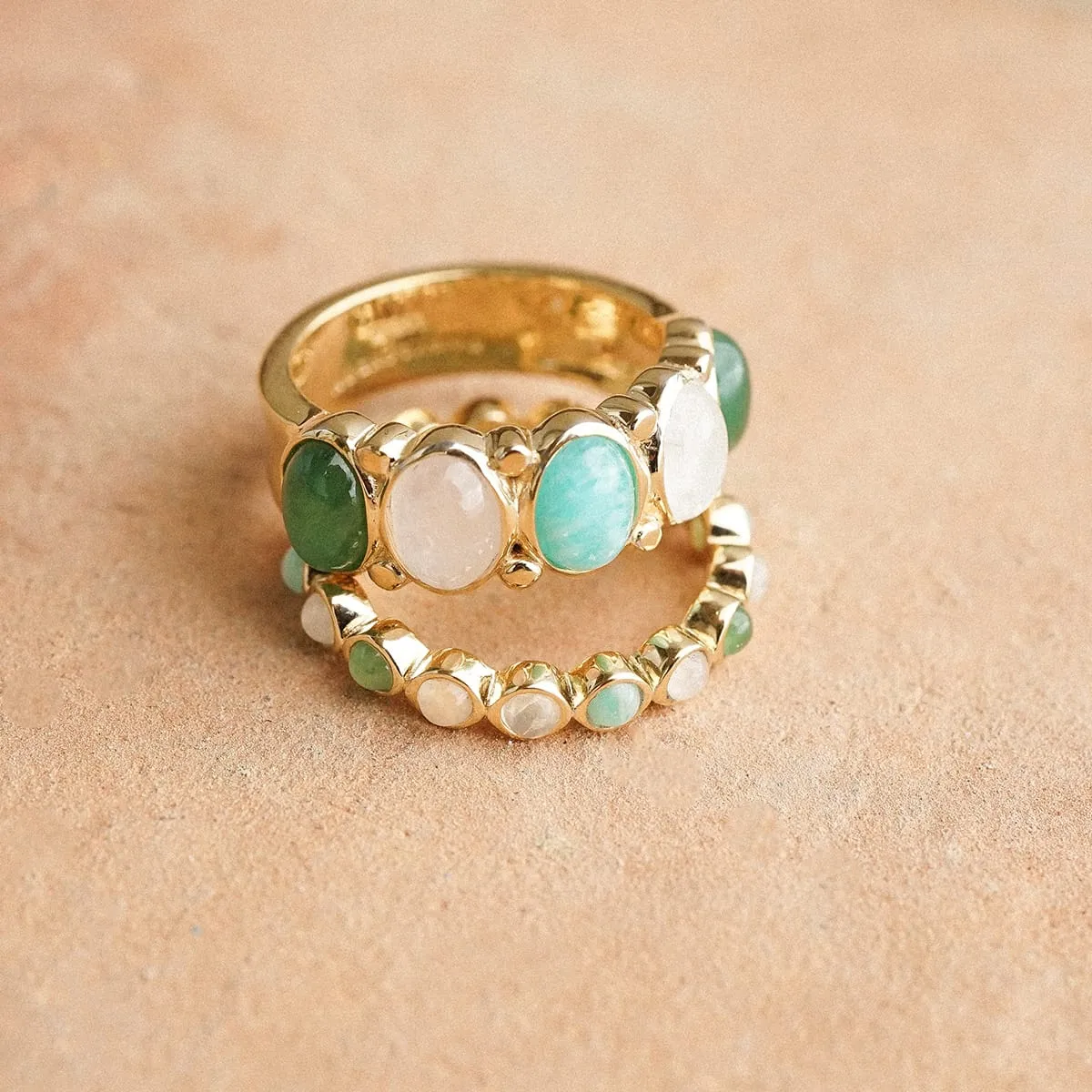 Bold Mixed Gemstone Ring 18ct Gold Plate sold by Daisy Jewellery product image thumbnail 3
