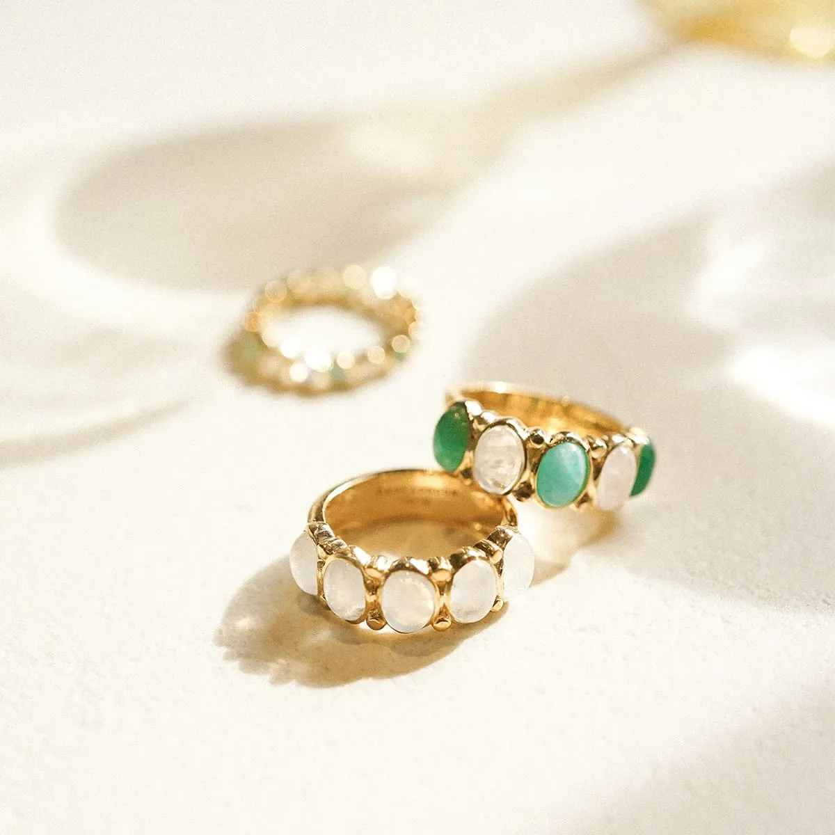 Bold Mixed Gemstone Ring 18ct Gold Plate sold by Daisy Jewellery product image thumbnail 5
