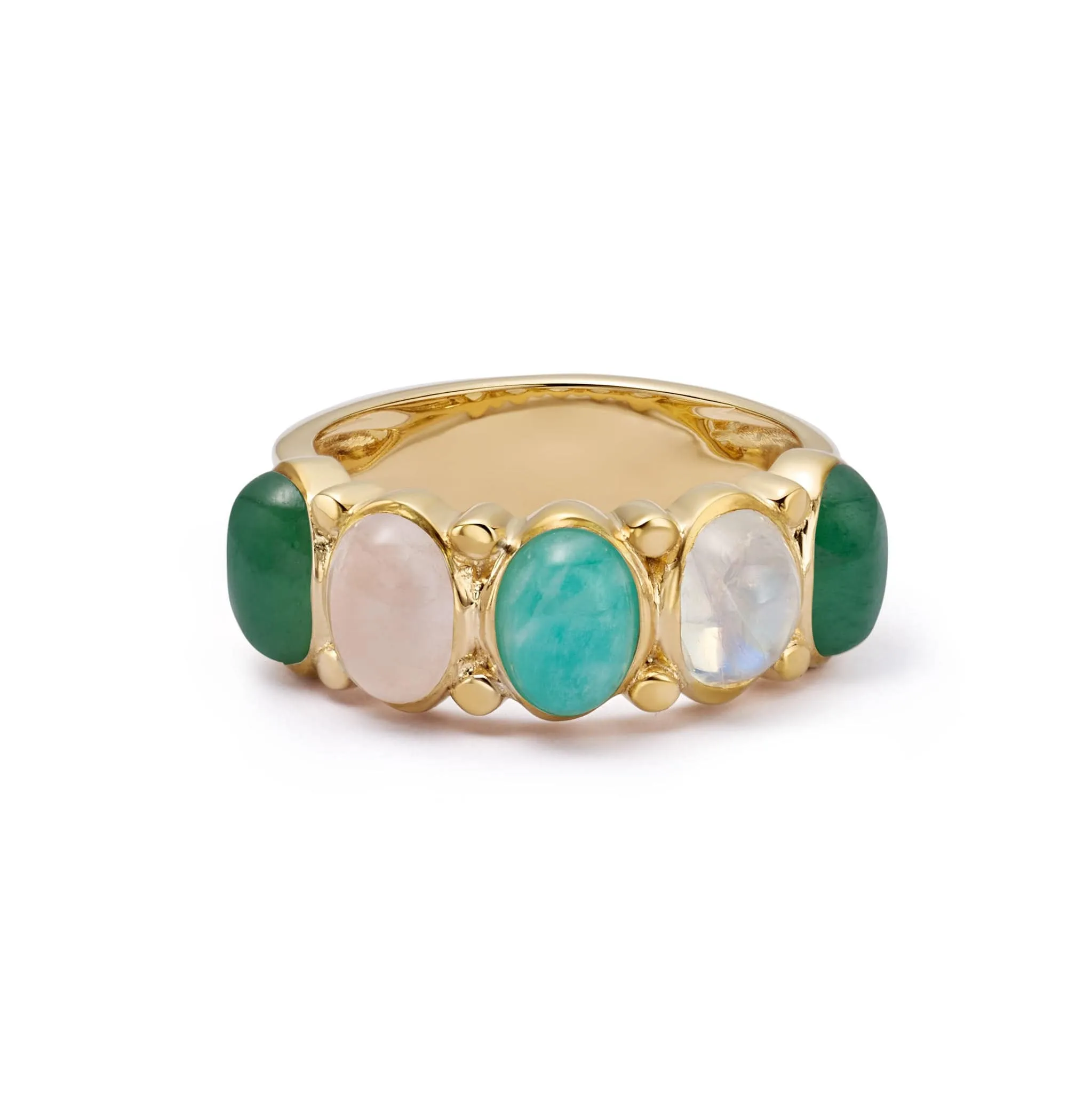 Bold Mixed Gemstone Ring 18ct Gold Plate sold by Daisy Jewellery