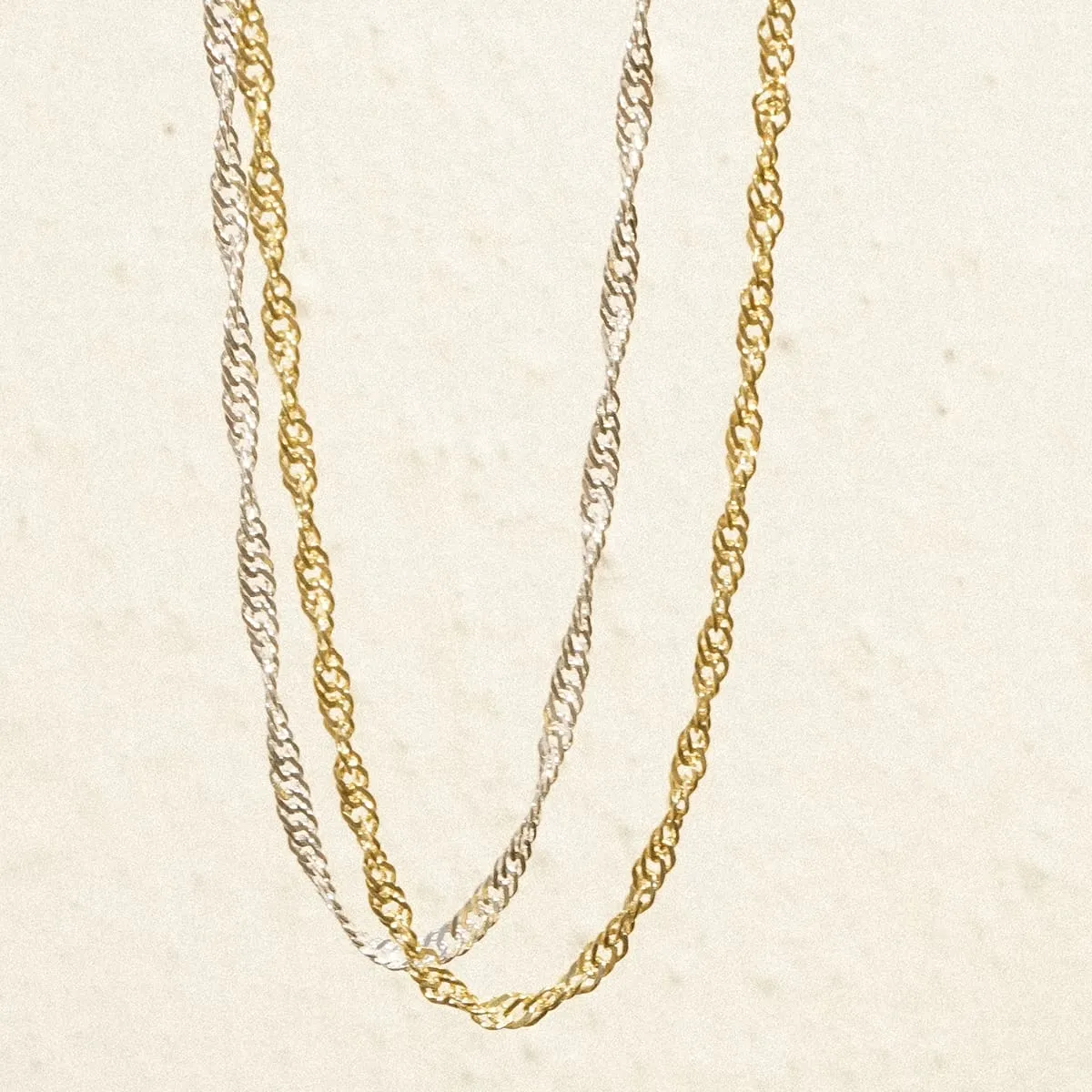 Thick Singapore Layering Chain Necklace 18ct Gold Plate sold by Daisy Jewellery product image thumbnail 3
