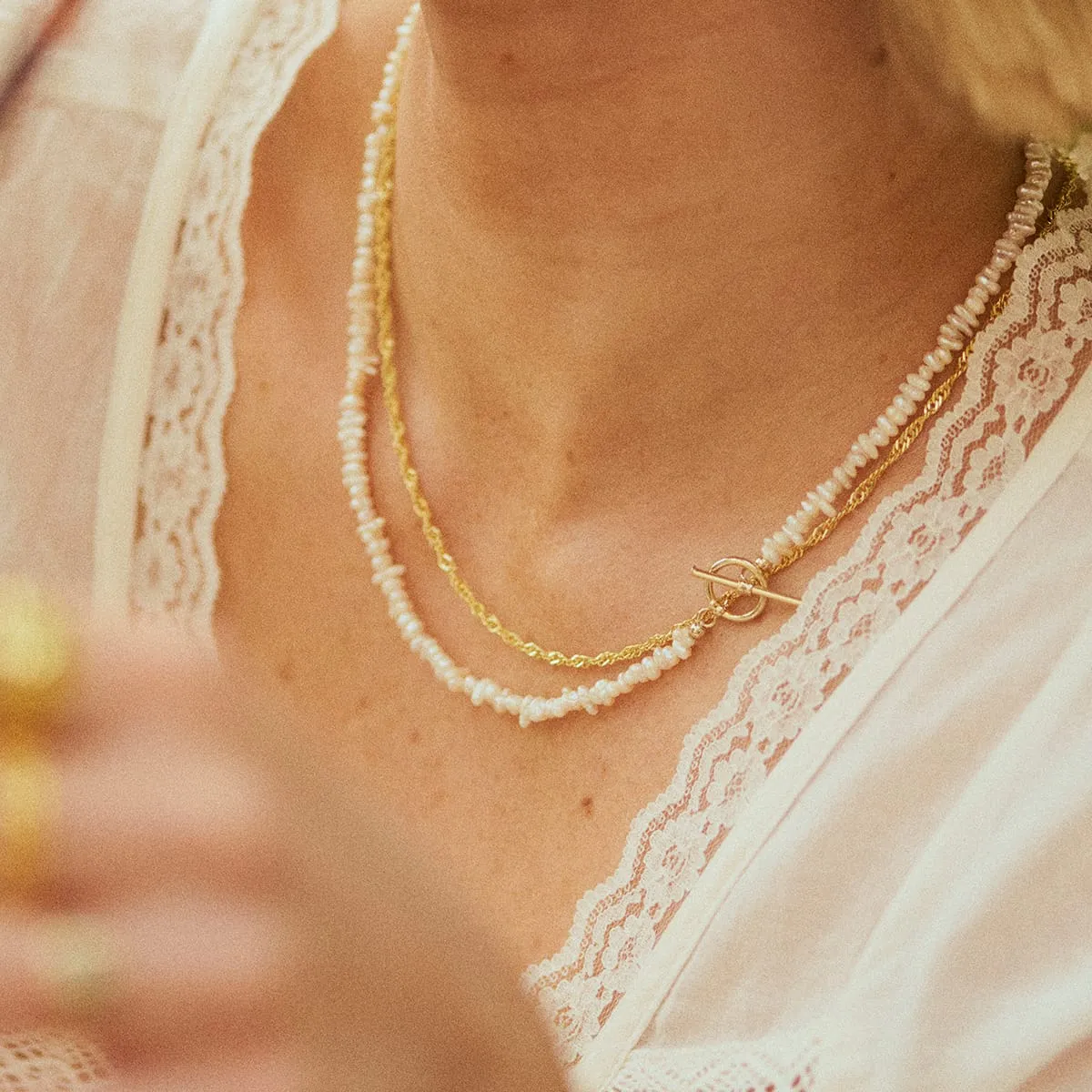 Thick Singapore Layering Chain Necklace 18ct Gold Plate sold by Daisy Jewellery product image thumbnail 2