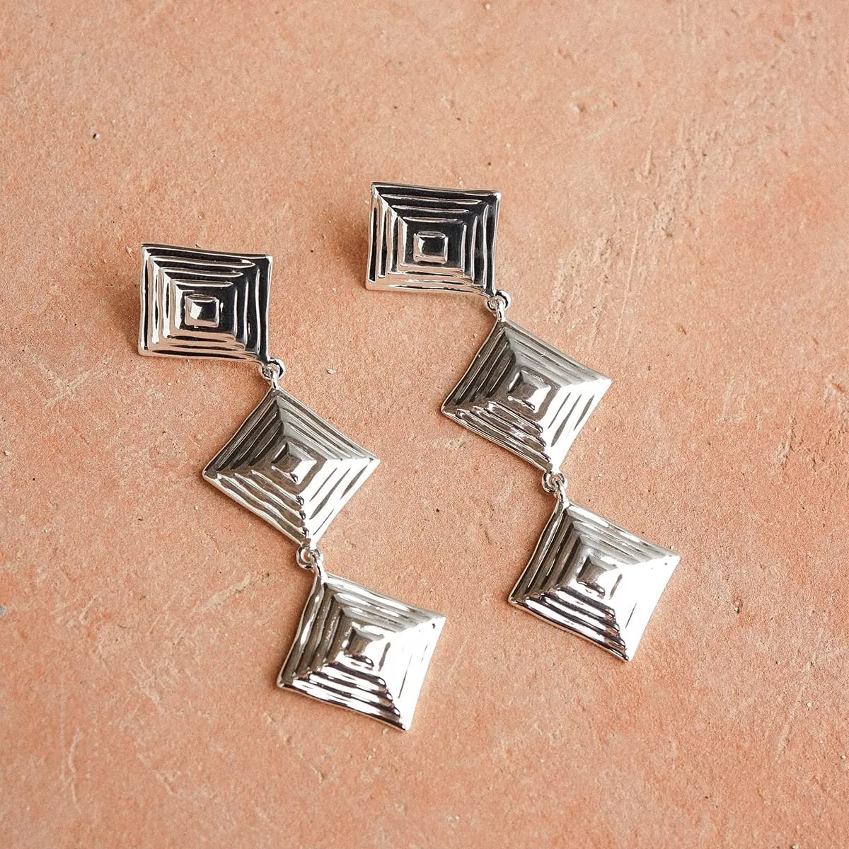 Strata Triple Drop Earrings Silver Plate sold by Daisy Jewellery product image thumbnail 5