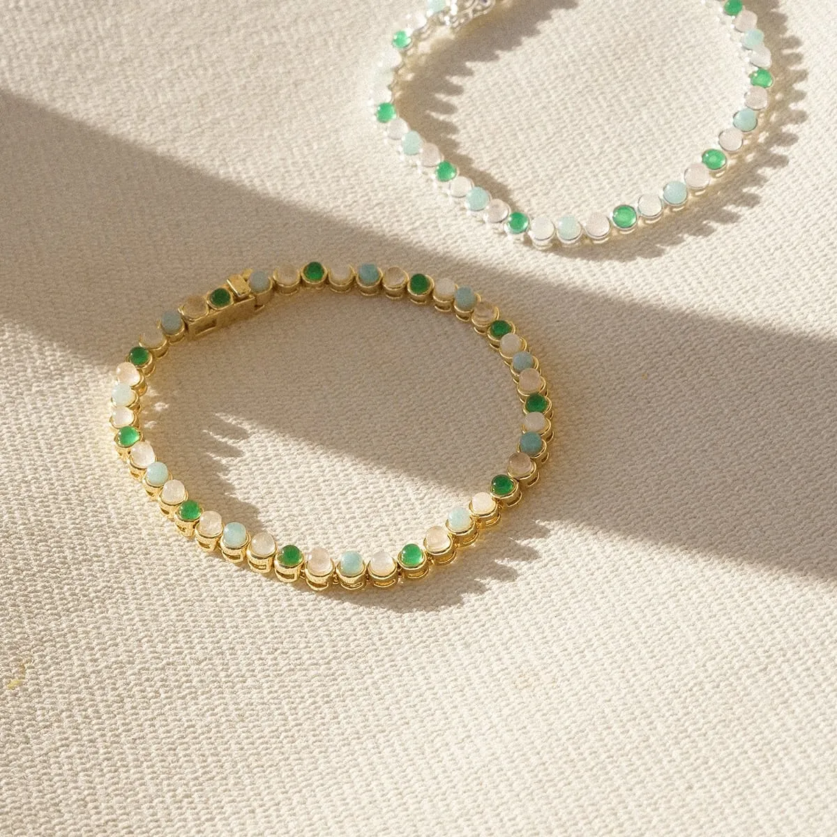 Mixed Gemstone Tennis Bracelet 18ct Gold Plate sold by Daisy Jewellery product image thumbnail 3