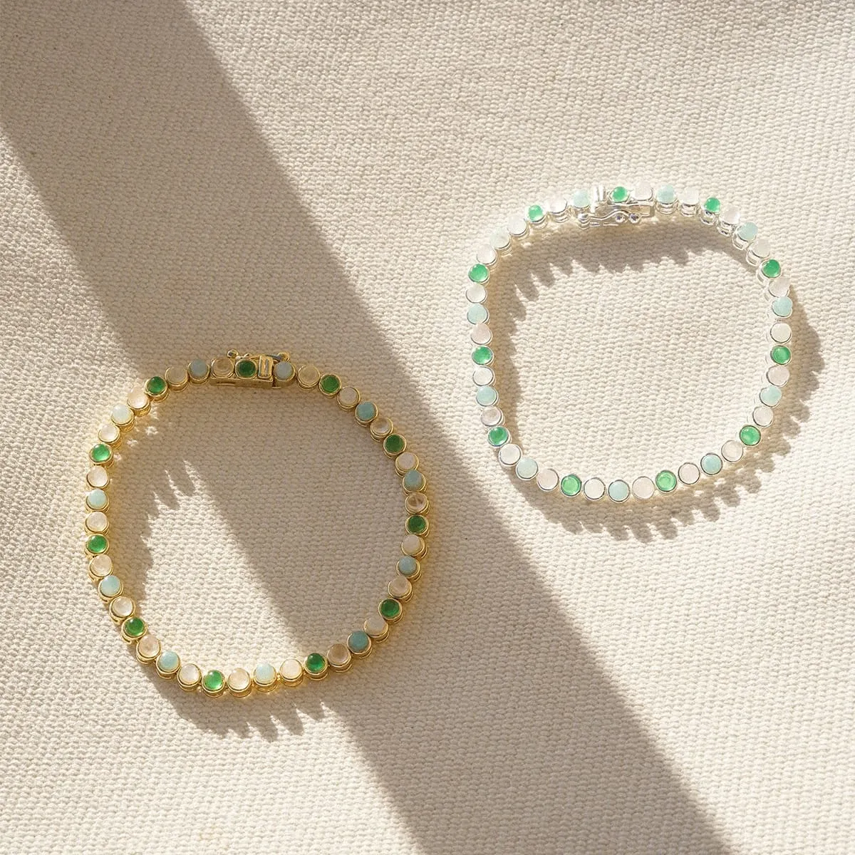 Mixed Gemstone Tennis Bracelet 18ct Gold Plate sold by Daisy Jewellery product image thumbnail 5