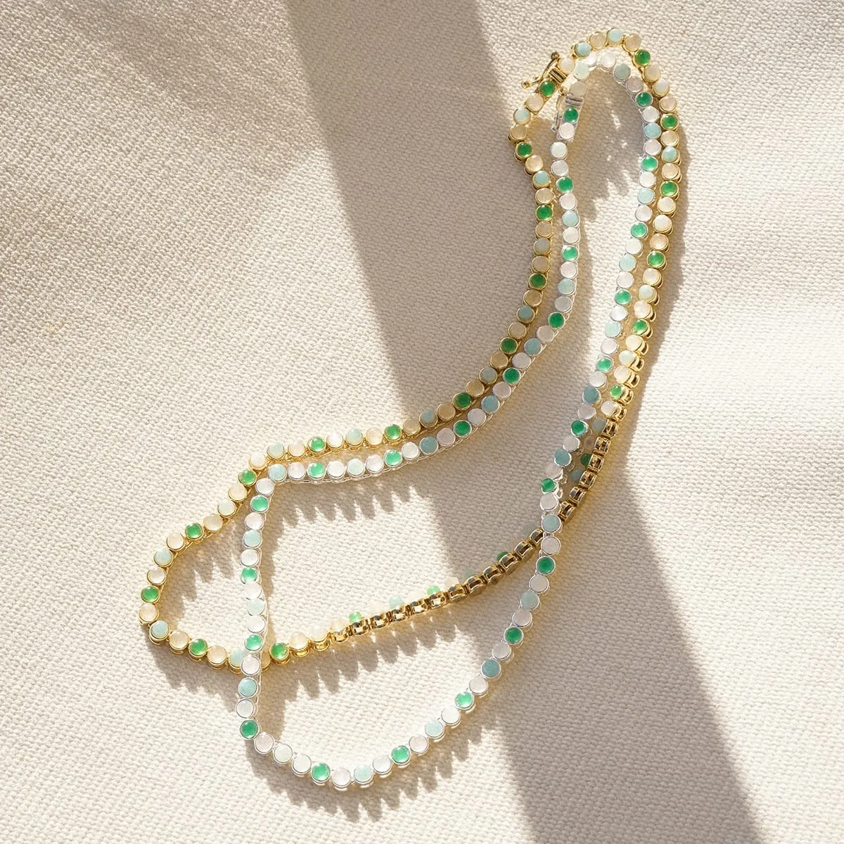 Pastel Gemstone Tennis Necklace Silver Plate sold by Daisy Jewellery product image thumbnail 4