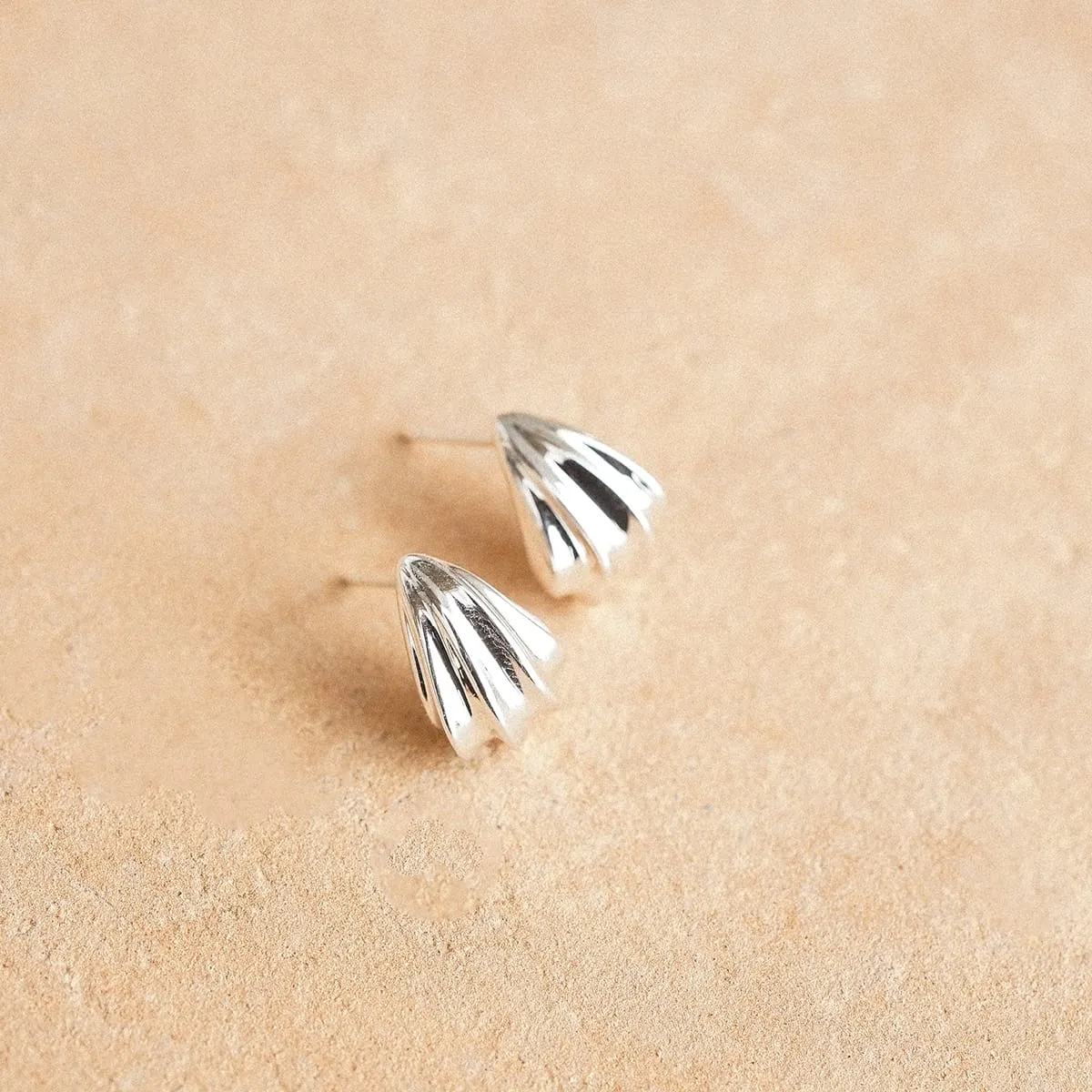 Wave Stud Earrings Silver Plate sold by Daisy Jewellery product image thumbnail 3
