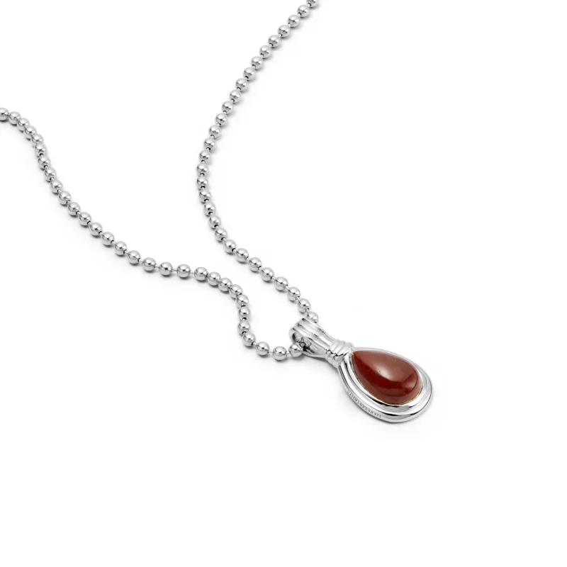 Red Jasper Pear Necklace Sterling Silver made by Daisy Jewellery