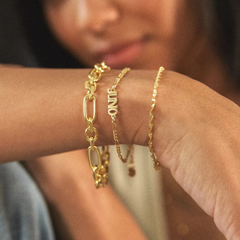 Personalised Name Bracelet 18ct Gold Plate sold by Daisy Jewellery product image thumbnail 2