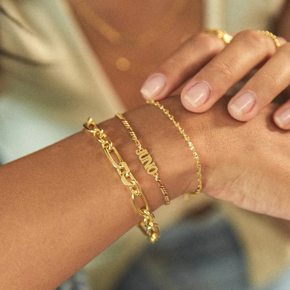 Personalised Name Bracelet 18ct Gold Plate sold by Daisy Jewellery product image thumbnail 4