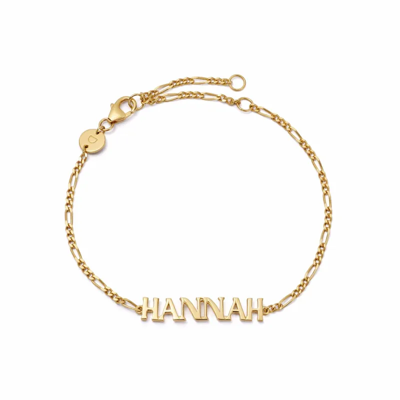 Personalised Name Bracelet 18ct Gold Plate made by Daisy Jewellery