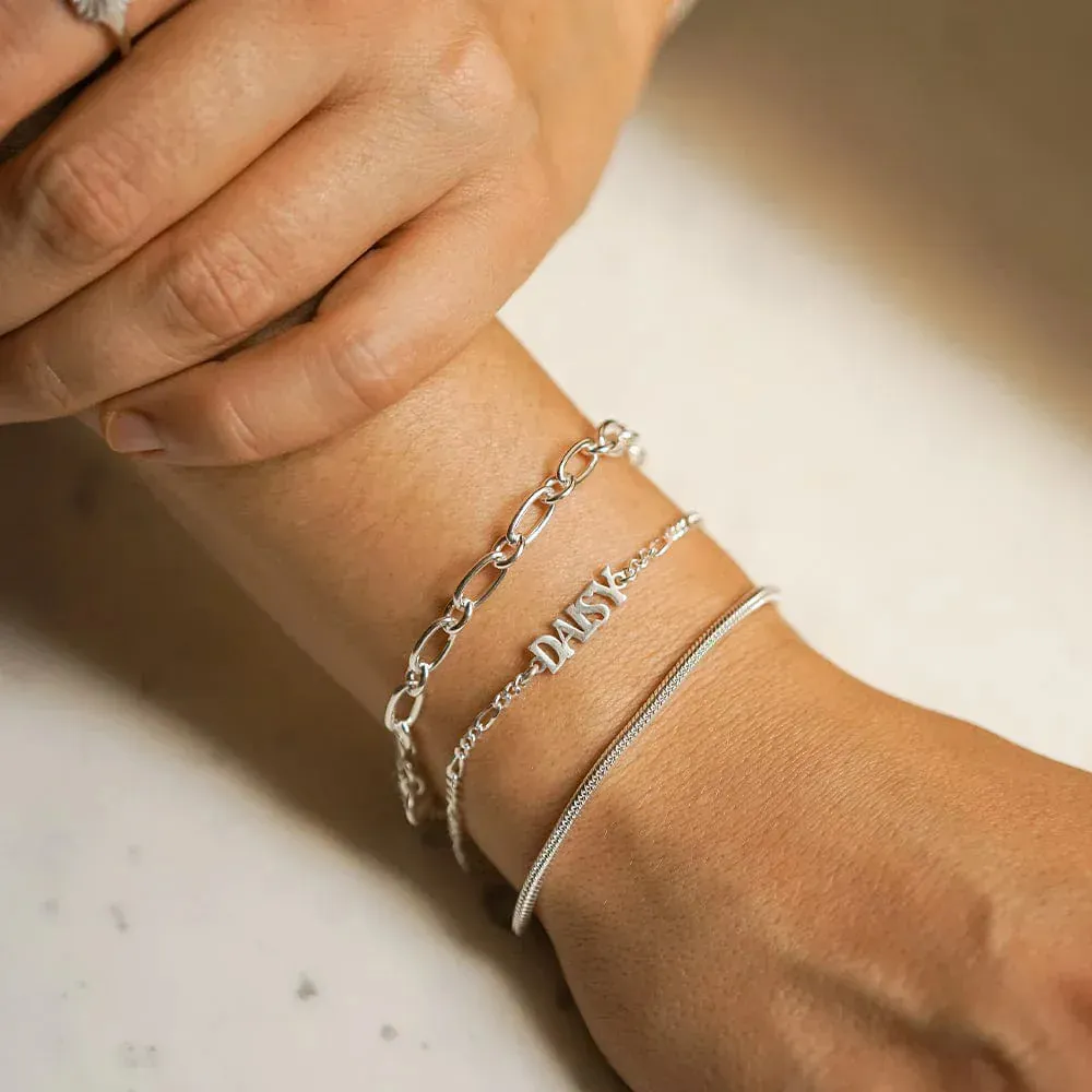 Personalised Name Bracelet Sterling Silver sold by Daisy Jewellery product image thumbnail 2