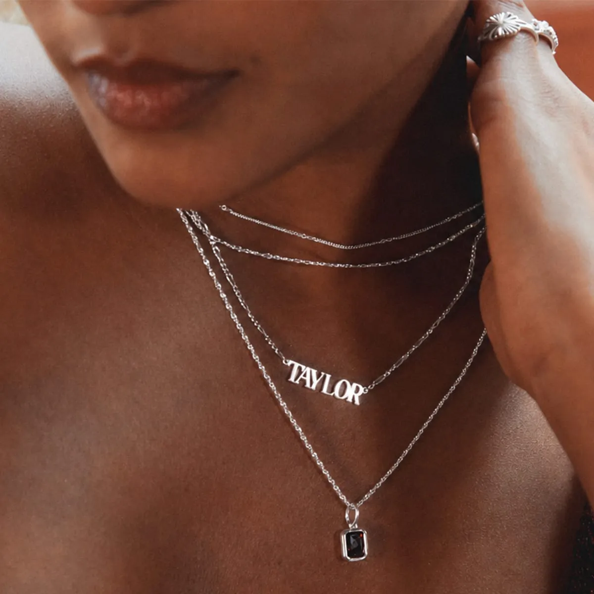 Personalised Name Necklace Silver Plate sold by Daisy Jewellery product image thumbnail 2