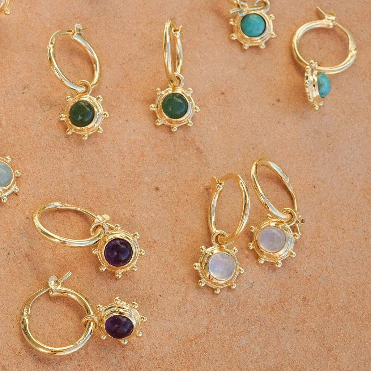 Amethyst Healing Stone Charm Earrings 18ct Gold Plate sold by Daisy Jewellery product image thumbnail 3