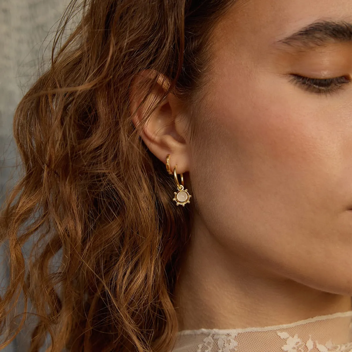Rose Quartz Healing Stone Charm Earrings 18ct Gold Plate sold by Daisy Jewellery product image thumbnail 4