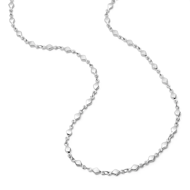 Diamond Disc Chain Necklace Silver Plate made by Daisy Jewellery