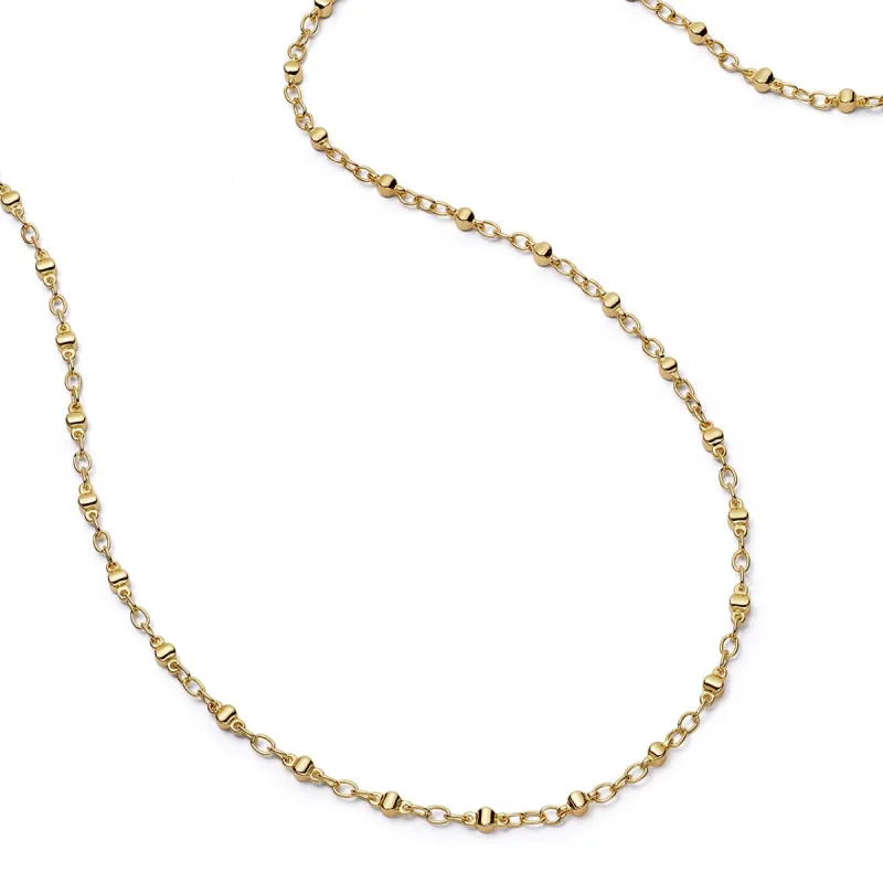 Square Bead Chain Necklace 18ct Gold Plate made by Daisy Jewellery