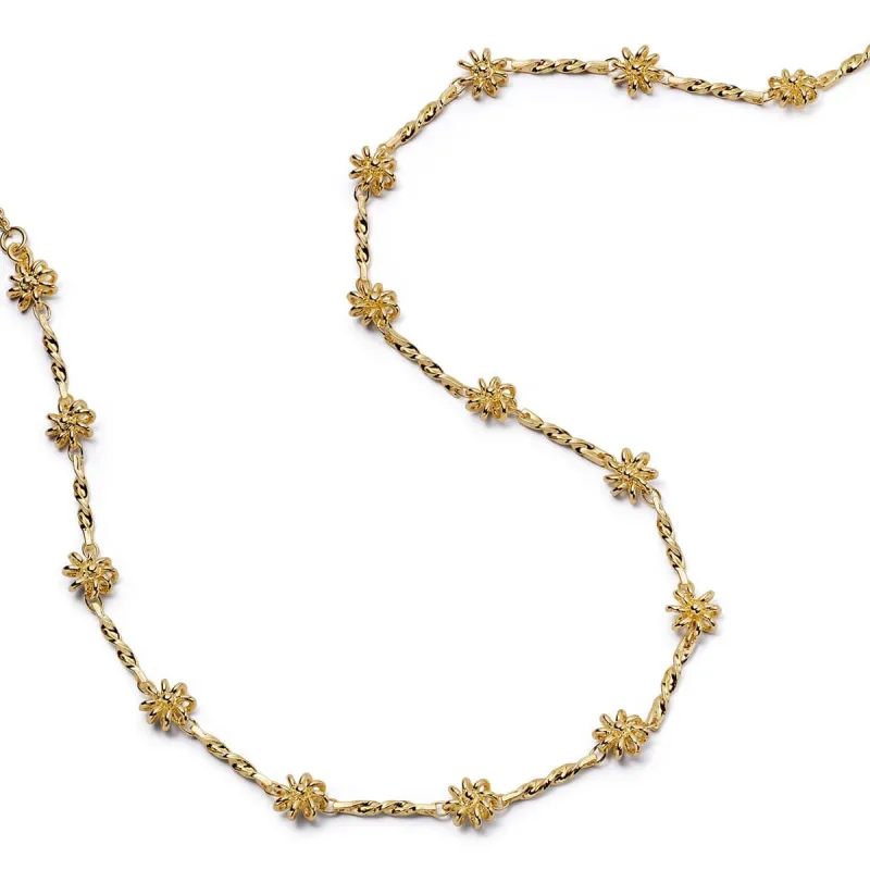 Daisy Chain Twist Necklace 18ct Gold Plate made by Daisy Jewellery