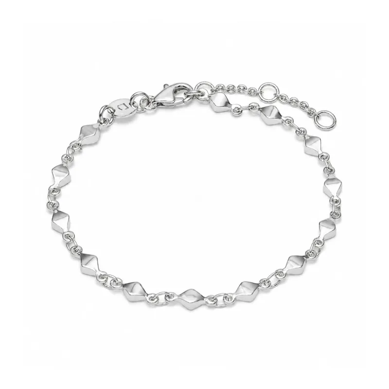 Diamond Disc Chain Bracelet Silver Plate made by Daisy Jewellery