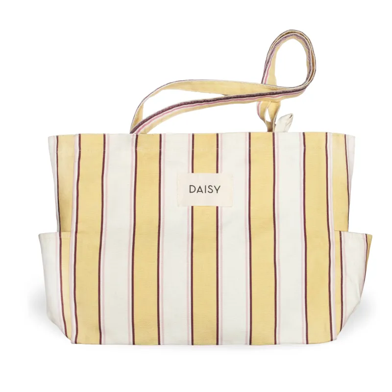 Daisy Striped Large Tote Bag made by Daisy Jewellery