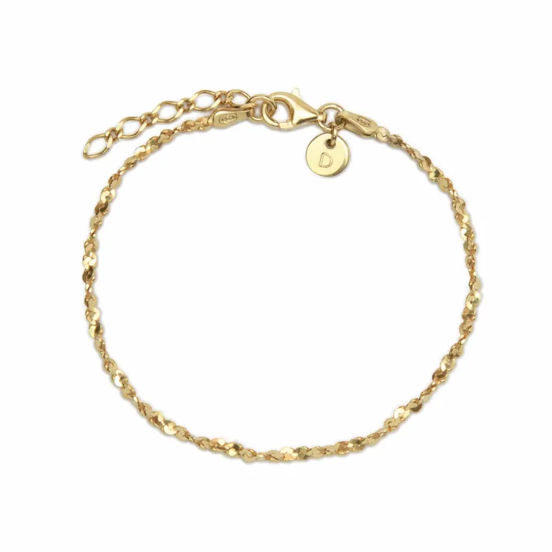 Curb Lightweight Chain Bracelet 18ct Gold Plate made by Daisy Jewellery