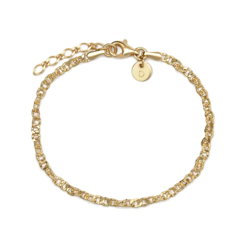 Link Lightweight Chain Bracelet 18ct Gold Plate made by Daisy Jewellery