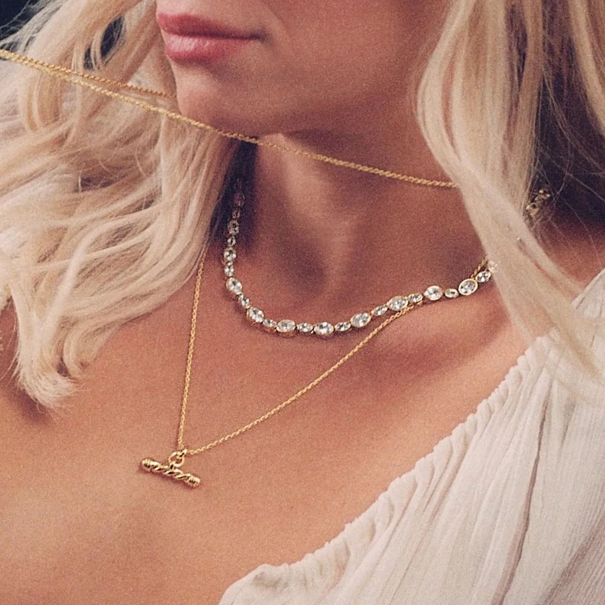 Free People Adeline Tennis Necklace 18ct Gold Plate sold by Daisy Jewellery product image thumbnail 2
